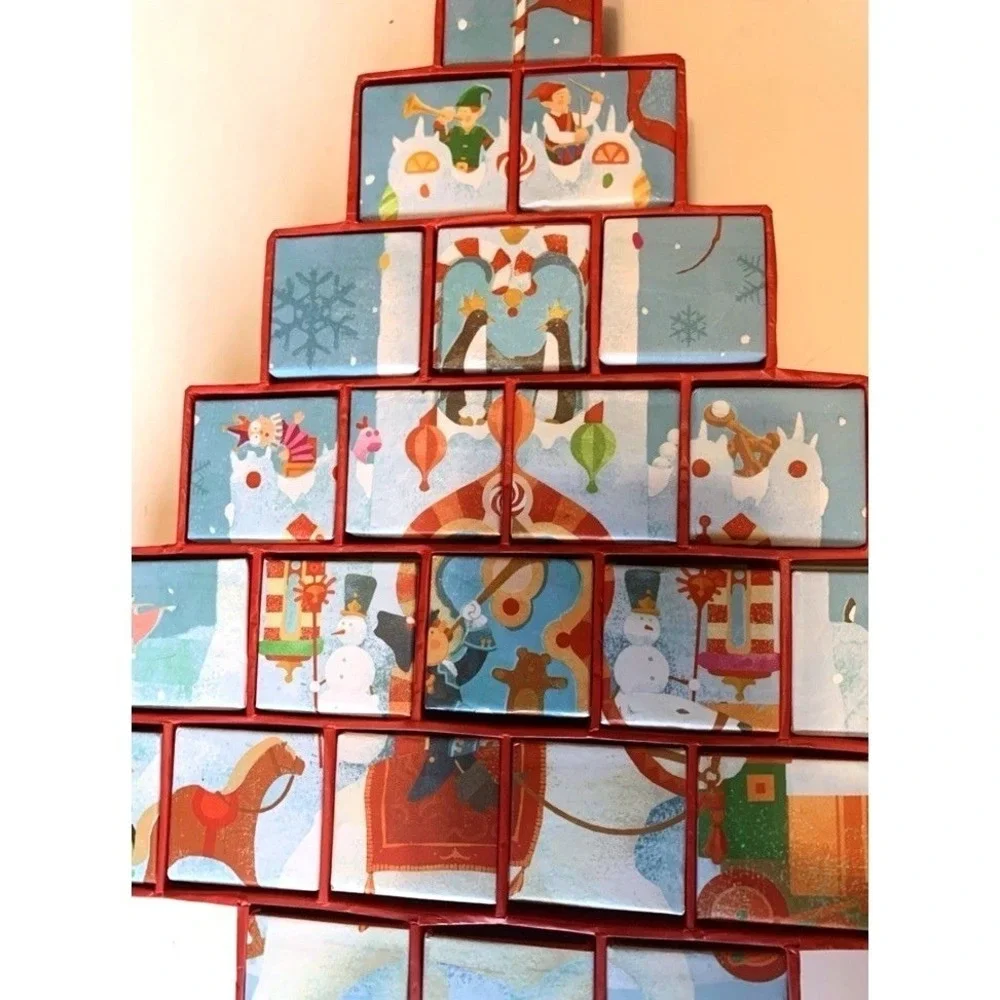 2007 STARBUCKS CHRISTMAS TREE ADVENT CALENDAR REVERSIBLE GIFT DRAWERS USED EMPTY